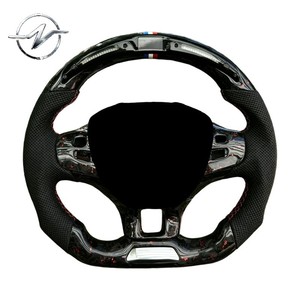Volant sport en cuir perforé à 3 branches avec affichage LED et fibre de carbone forgée pour Peugeot <span class=keywords><strong>308</strong></span> <span class=keywords><strong>GTI</strong></span> <span class=keywords><strong>2014</strong></span> - Product Image 2