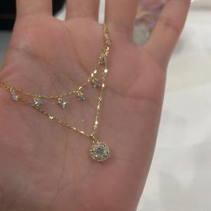 925 Pure Silver Luxury <b>Fashion</b> <b>Pendant</b> <b>Necklace</b> with Gold Branches Jade Leaves Wheat Ear High End Road Road Road Road Ring - Product Image 3