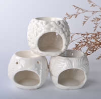 Diffuseur d'huiles essentielles aromatiques en céramique, lampe à parfum, chauffe-parfum portable, été, printemps, automne, blanc, gris