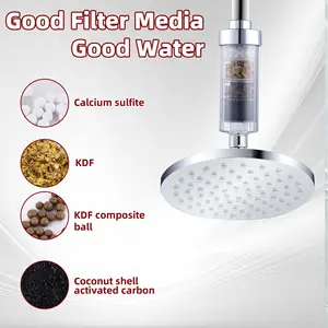 Soffione doccia a pioggia ad alta pressione di nuovo Design con filtro doccia a 4 stadi per filtrare l'acqua e Set doccia da 6 pollici