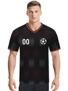 Camisetas <span class=keywords><strong>de</strong></span> Fútbol Personalizadas 100% Poliéster Cuello en V Manga Corta Secado Rápido Transpirable Impresión por Transferencia <span class=keywords><strong>de</strong></span> Calor Nombres/Números <span class=keywords><strong>de</strong></span> Equipo Adulto - Product Image 6