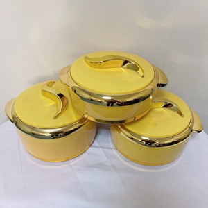 3Pcs 1.5L 2L 2.5L Circular Insulated Casserole S Shaped Gold Handle Thermal Serving Dish Muslim Wedding Event Catering Africa - Product Image 4