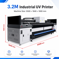 Imprimante UV hybride industrielle à jet d'encre de 3,2 m, machine à plat et à rouleaux pour supports flexibles, panneaux rigides, enseignes publicitaires, film PET