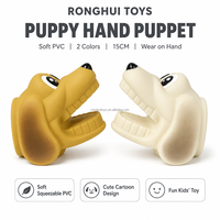 Títere de Mano de Perrito de Goma Suave de PVC para Niños, Juguete de Peluche para Juego de Rol, Cuentos, Regalo de Cumpleaños, Recuerdo de Fiesta