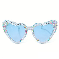 Lunettes de soleil tendance pour l'été, lunettes de demoiselle d'honneur, Til Death Love Heart Pearl, pour femmes