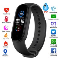 Bracelet intelligent étanche OEM M5 ABS/Plastique BT pour le sport, avec suivi de la fréquence cardiaque, de l'oxygène sanguin, de la pression artérielle, podomètre et suivi du sommeil