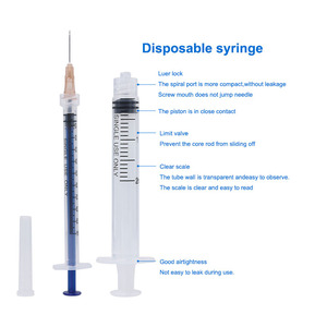 リダーソン CE ISO認証済み 滅菌済 ルアーロック クラスII 医療用使い捨て注射器 1ml 2ml 5ml 10ml 30ml 50ml PEポリ袋/ブリスター - Product Image 3