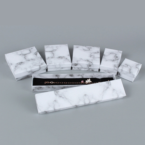 Marble Texture Pattern <b>White</b> Cardboard Paper Jewelry <b>Boxes</b> <b>Gift</b> Packaging Square Necklace Bracelet Jewelry Box With Custom Logo - Product Image 5