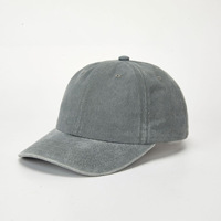 Topi Baseball 6 Panel Model Dad Hat Bahan Katun Distressed 19 Designs, Bordir Logo Gambar Custom, Vintage, Pinggiran Pendek