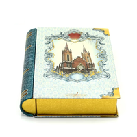 Boîte en métal rectangulaire personnalisée en gros avec couvercle à charnière pour bonbons, café, biscuits, chocolat, emballage cadeau personnalisé