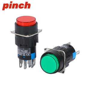 Pinch <b>Push</b> <b>Button</b> <b>Switch</b> La16y-11 16mm 1No1Nc Self Resetting Self Locking Full Illuminated Screw Terminal Ip40 - Product Image 1