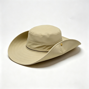 Chapeau de safari extérieur en maille respirante kaki à large bord, protection UV, avec sangle de menton réglable, unisexe, imprimé lettres - Product Image 5