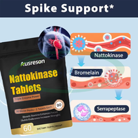 Complément alimentaire en comprimés d'extrait de Natto SPL Private Label, Nattokinase, Serrapeptase, comprimés de Nattokinase 3-en-1 pour la santé cardiaque