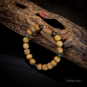 Pulsera de Agarwood Auténtica para Niños, Pulsera de Madera de Oud Natural con Cuentas de la Suerte Espirituales de Alta Calidad - Product Image 1