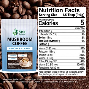 Custom Label ODM Mushroom Coffee Powder Dietary <b>Supplement</b> Support Wellness Vitaliy and Promote Mental Clarity Function - Product Image 2