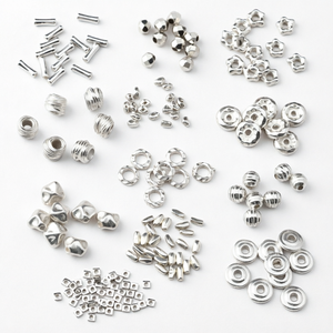 Perles intercalaires en tube d'argent irrégulier de marque SH3, accessoires en argent sterling S925 électroplaqué, mini perles DIY faites à la main - Product Image 1