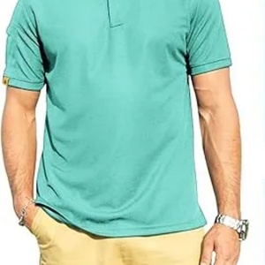 Polo pour homme élégant à col, respirant et doux, en 95% polyester et 5% élasthanne, couleur unie, pour le sport et le golf au quotidien - Product Image 2