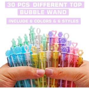 Set di Mini bacchette a bolle da 30 pezzi 6 stili e 6 colori fantastici giocattoli per esterni e interni per bambini bomboniere per feste - Product Image 4