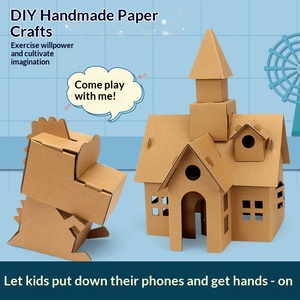 Modèles en papier 3D créatifs pour enfants, avion, char, voiture, sous-marin, jouets d'assemblage en <span class=keywords><strong>carton</strong></span>, modèle personnalisable SGZY001, vente en gros - Product Image 2
