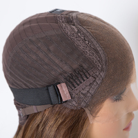 Perruques frontales en dentelle suisse HD, cheveux Remy européens en stock, 5 pouces, nœuds simples invisibles, couleur marron avec mèches, sans nœuds, pour femmes