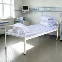Lit d'hôpital manuel robuste avec cadre en fer, revêtement antirouille, capacité de charge de 240 kg, plateau en acier perforé, garantie de 3 ans, Tanzanie, Ouganda