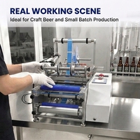 Machine d'étiquetage semi-automatique pour bouteilles rondes, applicateur d'autocollants auto-adhésifs pour canettes de bière et de boissons, pour ligne d'emballage
