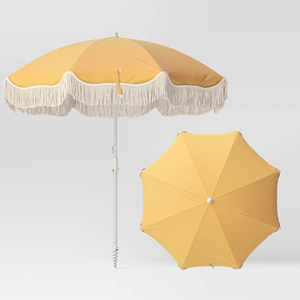 <span class=keywords><strong>Parasol</strong></span> de <span class=keywords><strong>plage</strong></span> orange de style bohème personnalisé <span class=keywords><strong>parasol</strong></span> de patio <span class=keywords><strong>pliable</strong></span> en coton avec glands vintage sac de transport pour l'extérieur - Product Image 2
