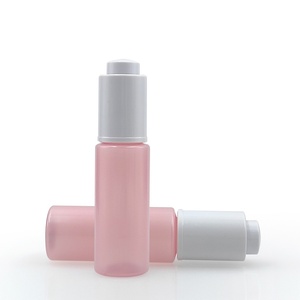 Customized Printing pink Color 60ml Pet <b>Bottle</b> with <b>Dropper</b> Serum <b>Bottle</b> Pet with <b>Dropper</b> Lid - Product Image 1