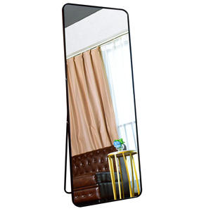 Hiện đại Vòng góc sàn thay đồ Gương Đen/Vàng hợp kim nhôm khung treo tường cho cửa hàng quần áo - Product Image 4