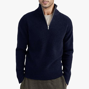 Suéter Masculino Novo de Inverno com Gola e Zíper Frontal, Quente e Casual, Estilo Europeu e Americano - Product Image 5