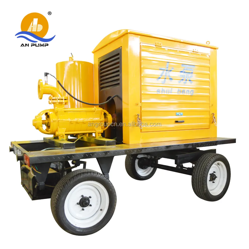 Inizio mano 50kw mobile agricola ad alta capacità rimorchio diesel pompa acqua per l'irrigazione