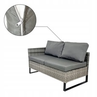 Polyrattan Gartenmöbel-Set für 4 Personen Terrassenmöbel mit Ecksofa Tisch und Kissen