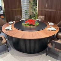 Table de salle à manger ronde en pierre électrique rotative moderne de luxe, durable, 10 places, pour la maison et l'hôtel