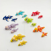 Vashine Figurine de dinosaure miniature imprimée en 3D, mignonne et colorée, style dessin animé, pour décoration de bureau, cadeau dragon 'ugly-cute'