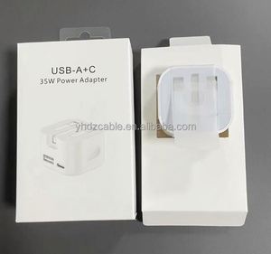 New Foldable UK <b>Plug</b> 35W <b>Smart</b> Charger USB-A and Type-C Ports with Dynamic Power Distribution - Product Image 3