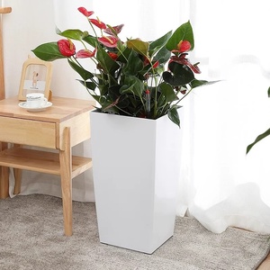 Bán Hàng Trực Tiếp Nhà Sản Xuất Hiện Đại Đơn Giản Lớn Sàn Đứng Nhựa Chậu Hoa Cao Xi Lanh Hình Dạng Tự Tưới Nước Tính Năng Trồng - Product Image 3