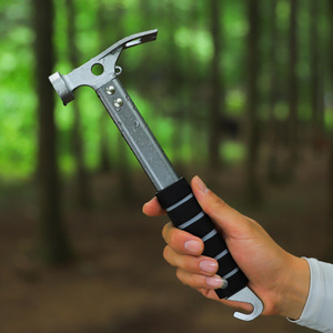 Outdoor Camping Hammer Aluminum Alloy <b>Sponge</b> <b>Handle</b> Non Slip Tent Peg 29.5X11Cm Multi Functional Hiking Tool - Product Image 1