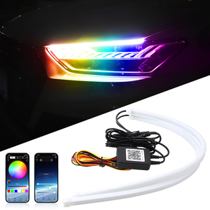 Feux de jour décoratifs flexibles pour voiture, contrôlables par application à distance, 9V-30V, clignotants, lumières de jour colorées, disponibles en tailles 30cm, 45cm, 60cm - Product Image 1