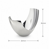 Corbeille à fruits ovale de luxe en acier inoxydable, durable et moderne, plateau de service sculptural pour fêtes, maison et restaurant