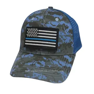 Groothandel cool patches hoeden-High quality custom moveable embroidery patch american flag trucker hat fashion cool USA flag cap hat