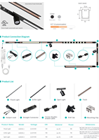Projecteur LED à grille haute luminosité CRI90 homologué UL, 12V/24V CC, CCT personnalisable, longueur sur mesure, kit rail modulaire complet OEM/ODM