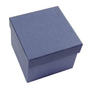 Boîte à bijoux en satin bleu 12x12x11cm, conteneur cadeau avec couvercle - Product Image 3