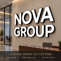 Lettres en relief personnalisées à éclairage frontal, logo d'entreprise en 3D LED, lettres lumineuses pour la réception de bureau, signalétique pour le hall d'entreprise