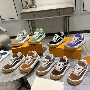 Chaussures de créateur en toile à lacets, respirantes, avec semelle extérieure en caoutchouc, confortables, à semelle épaisse, rehaussantes, avec doublure en peau de mouton - Product Image 1