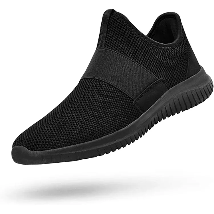 Hot Sale Fashion Black Mesh Comfortable Slip On Men Walking Style Casual Shoes