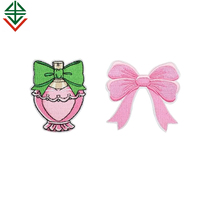 Écusson de broderie d'arc magique de sorcière fer à repasser sur rose vert mignon princesse Applique Cartoon Design Garment