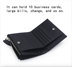 Ando Bag Portefeuille court en cuir tissé en peau de mouton véritable pour femme avec poche à monnaie zippée et emplacements pour cartes - Product Image 5