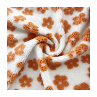 Tissu en jacquard de laine sherpa à fleurs de couleur personnalisée, design populaire 2026, pour vêtements