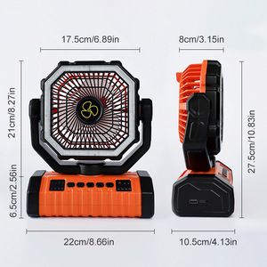 Ventilateur portable d'extérieur rechargeable 20000mAh avec télécommande et lumière LED pour le camping - Product Image 2