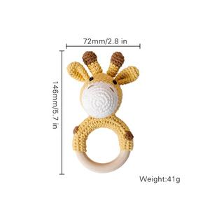 <span class=keywords><strong>Anneau</strong></span> de <span class=keywords><strong>dentition</strong></span> en bois pour bébé, 12 pièces, animaux, jouets pour bébés, Silicone, hochet - Product Image 3